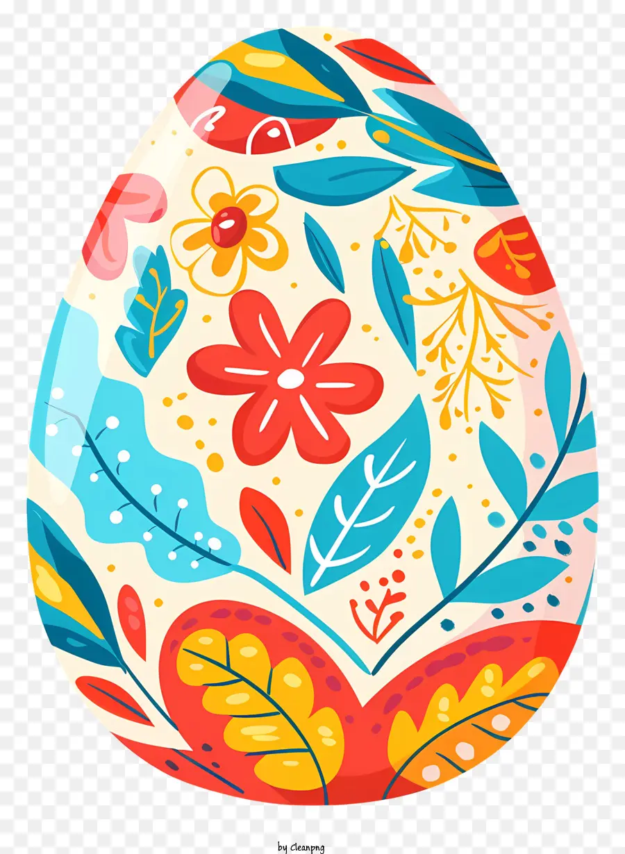 Pewarnaan Telur Paskah，Telur Bunga PNG