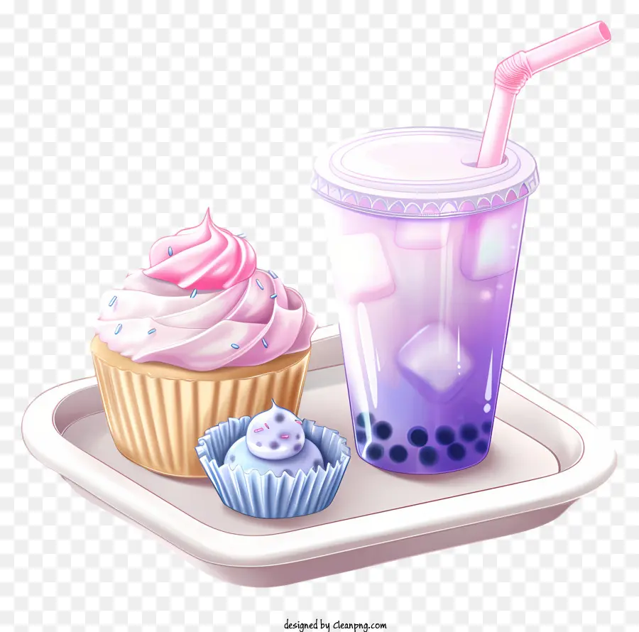 Bubble Tea And Muffin，Cupcakes PNG
