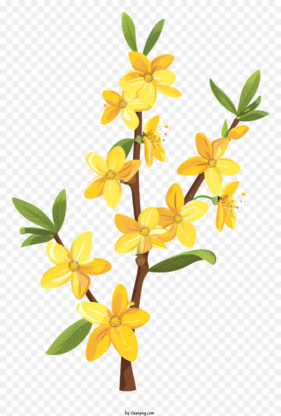 Bunga Forsythia，Bunga Kuning PNG