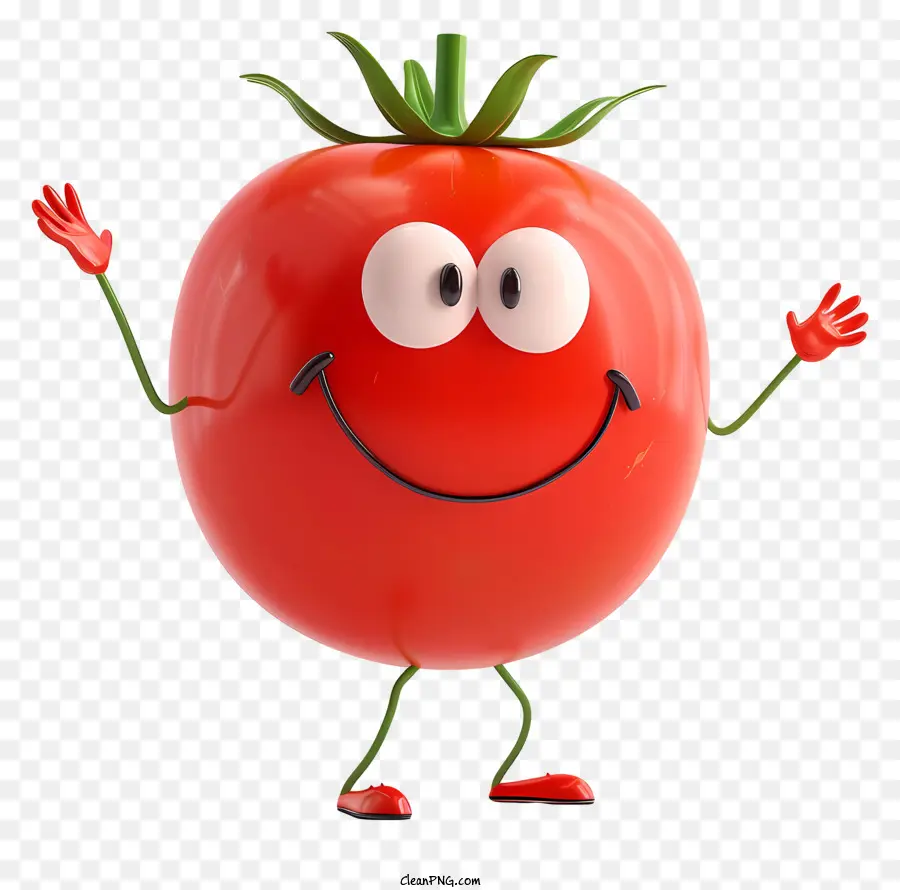 Kartun Tomat，Tomat Yang Bahagia PNG