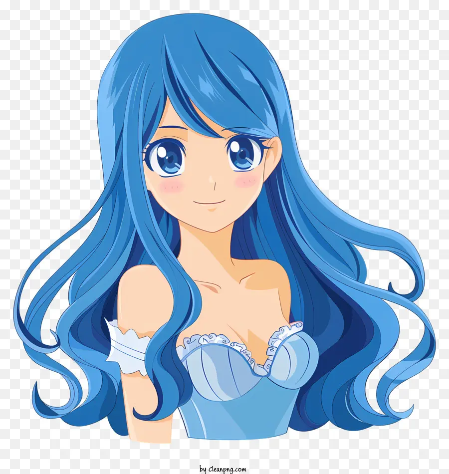 Juvia Lockser，Gadis Anime Berambut Biru PNG