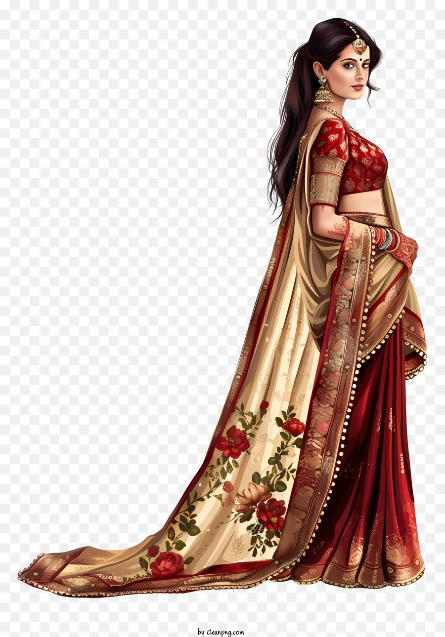 Saree India，Busana India PNG