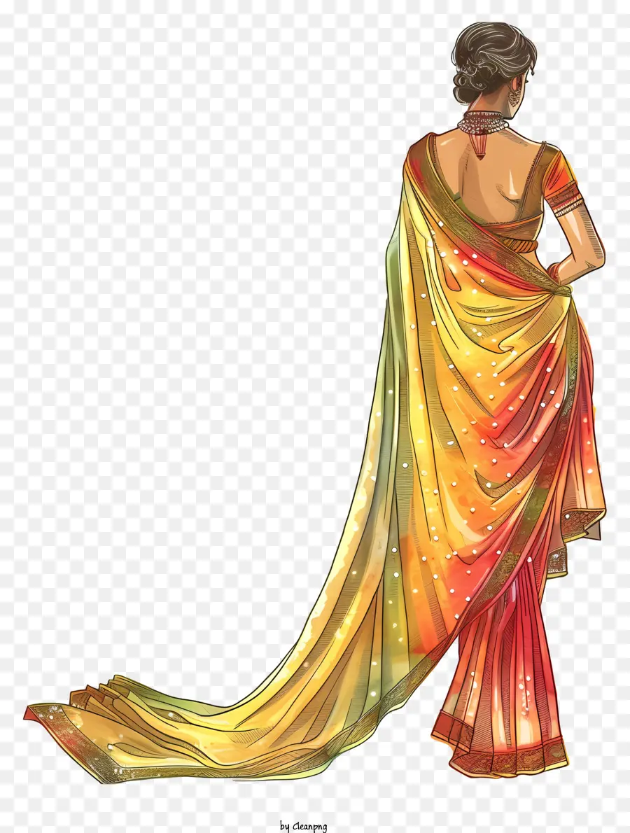 Sari India，Sari Berwarna Warni PNG