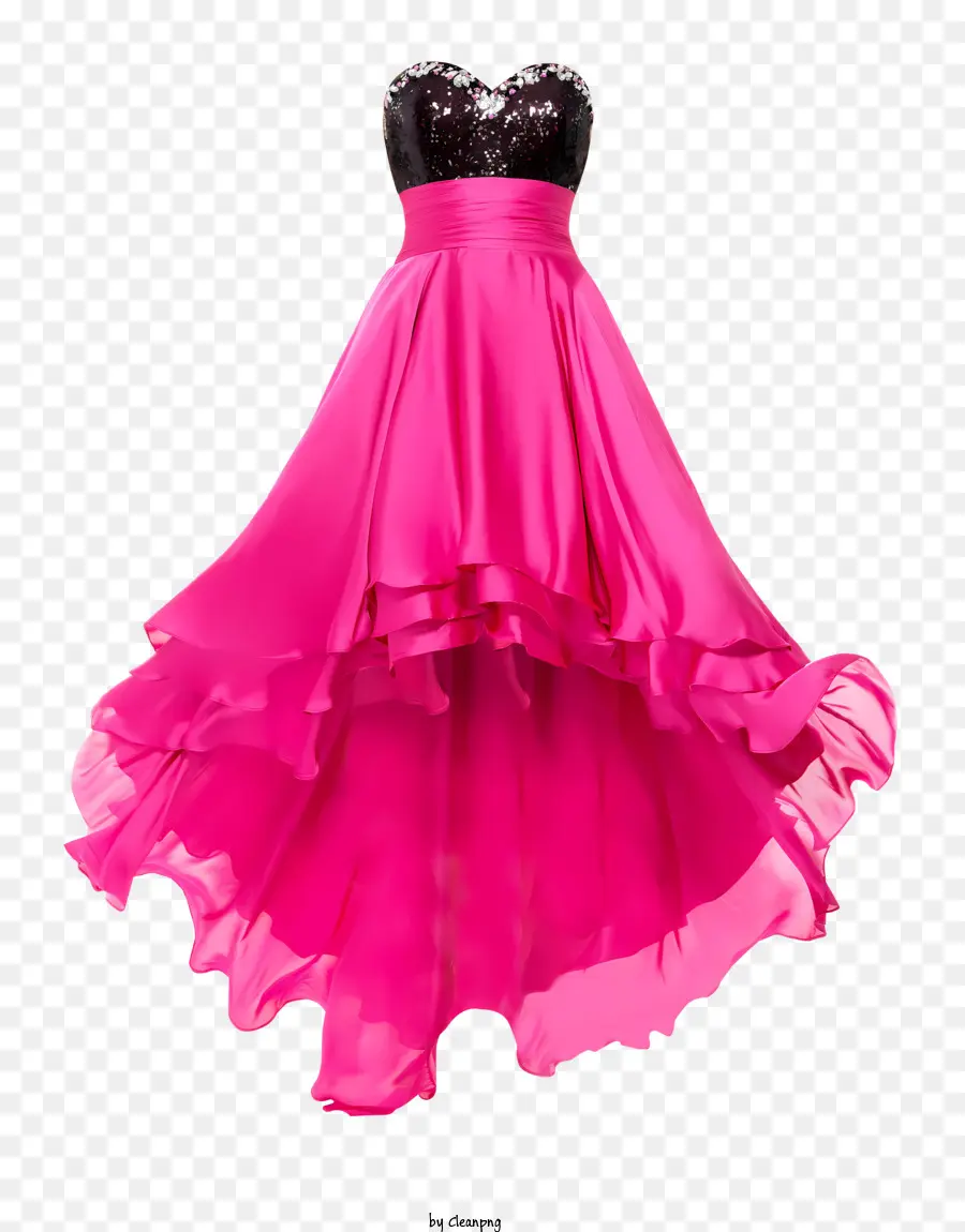 Gaun Mode Wanita，Gaun Hitam Dan Merah Muda PNG