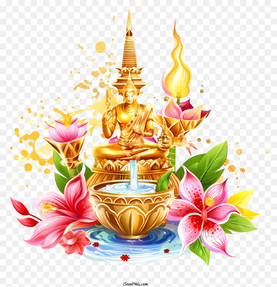 Songkran，Patung Buddha PNG