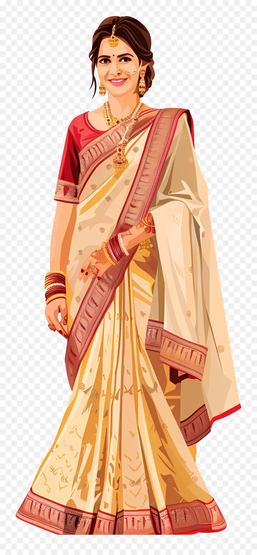 Wanita India，Mode Tradisional India PNG