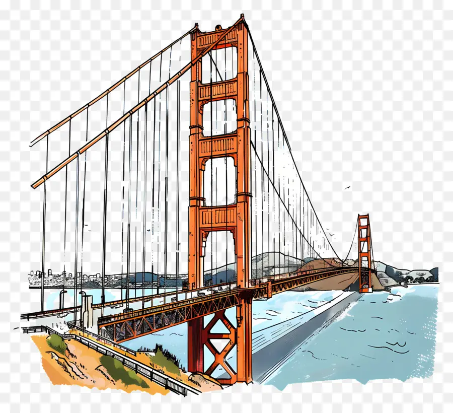 Jembatan Golden Gate，San Francisco PNG