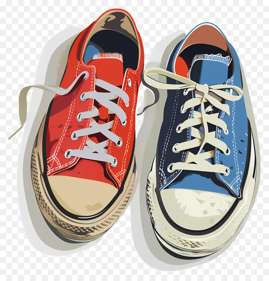 Sepatu Kets Merah，Biru Sepatu PNG