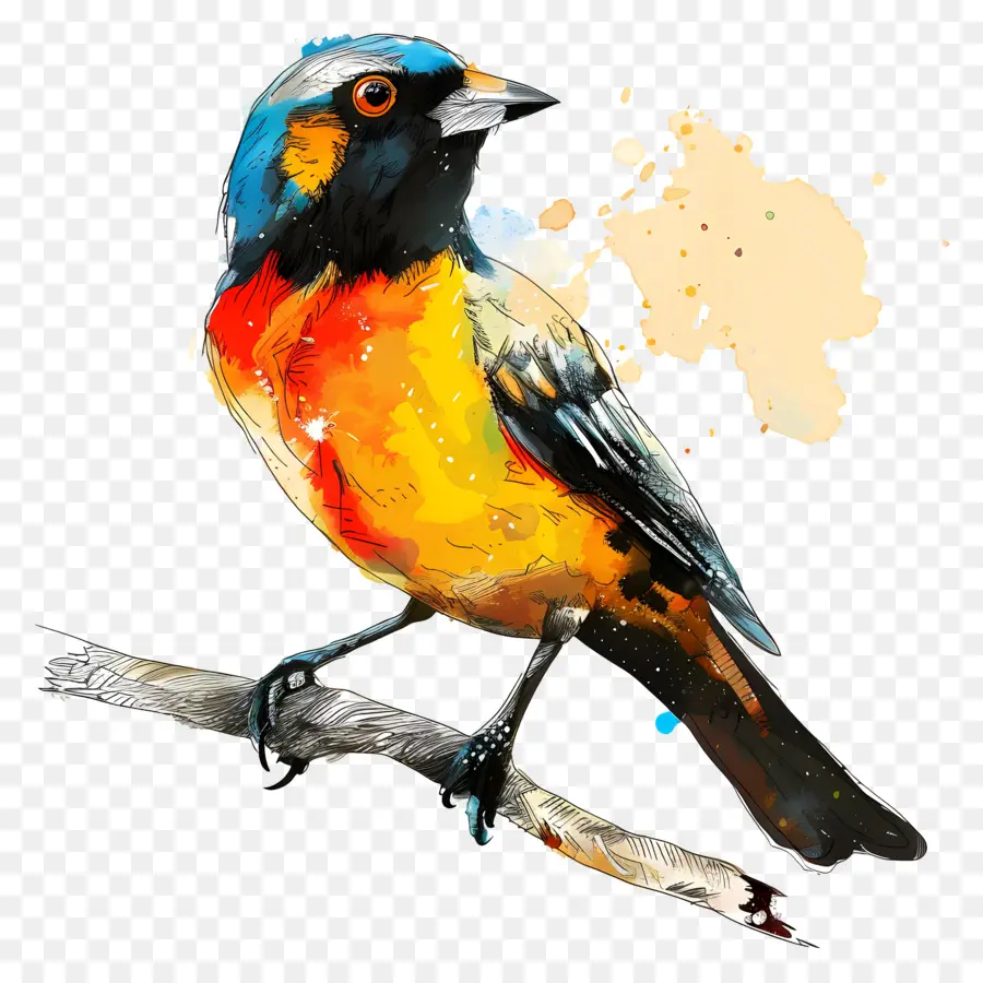 Burung Di Malam Hari，Lukisan Burung PNG
