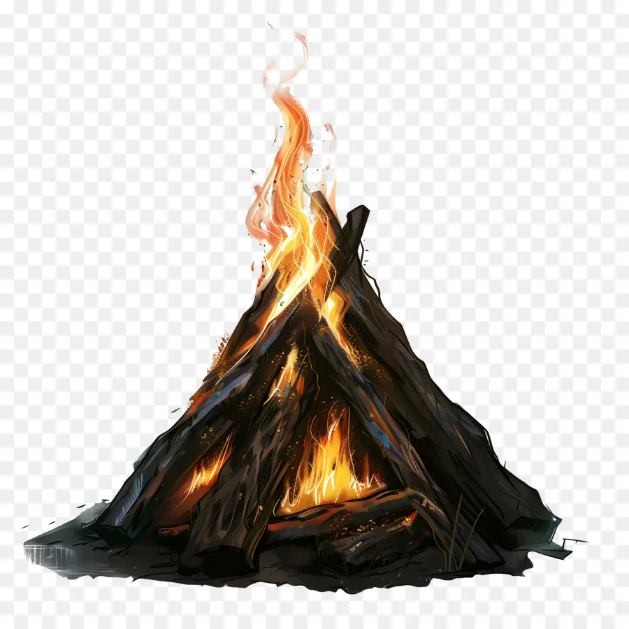 Api Unggun，Api Oranye PNG