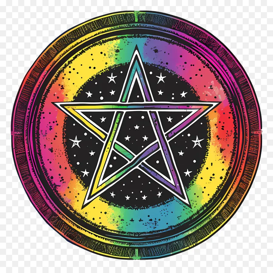 Pentakel，Pentagram Pelangi PNG