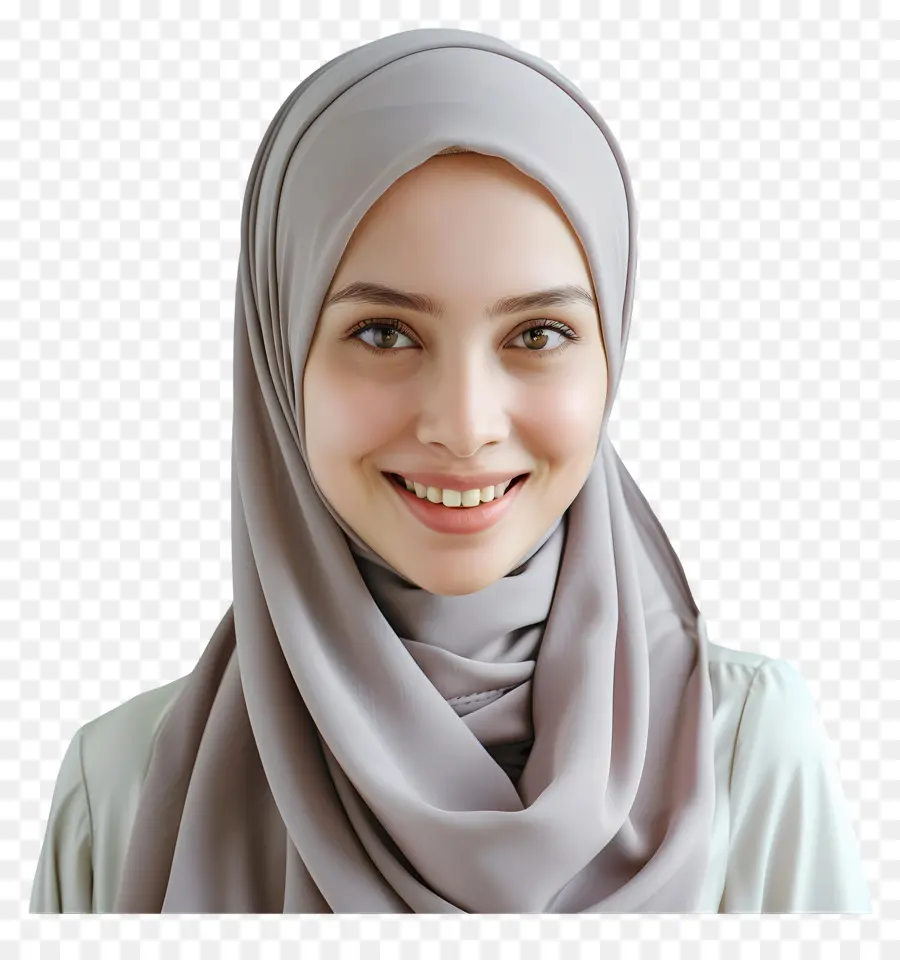 Wanita Berhijab，Tersenyum PNG