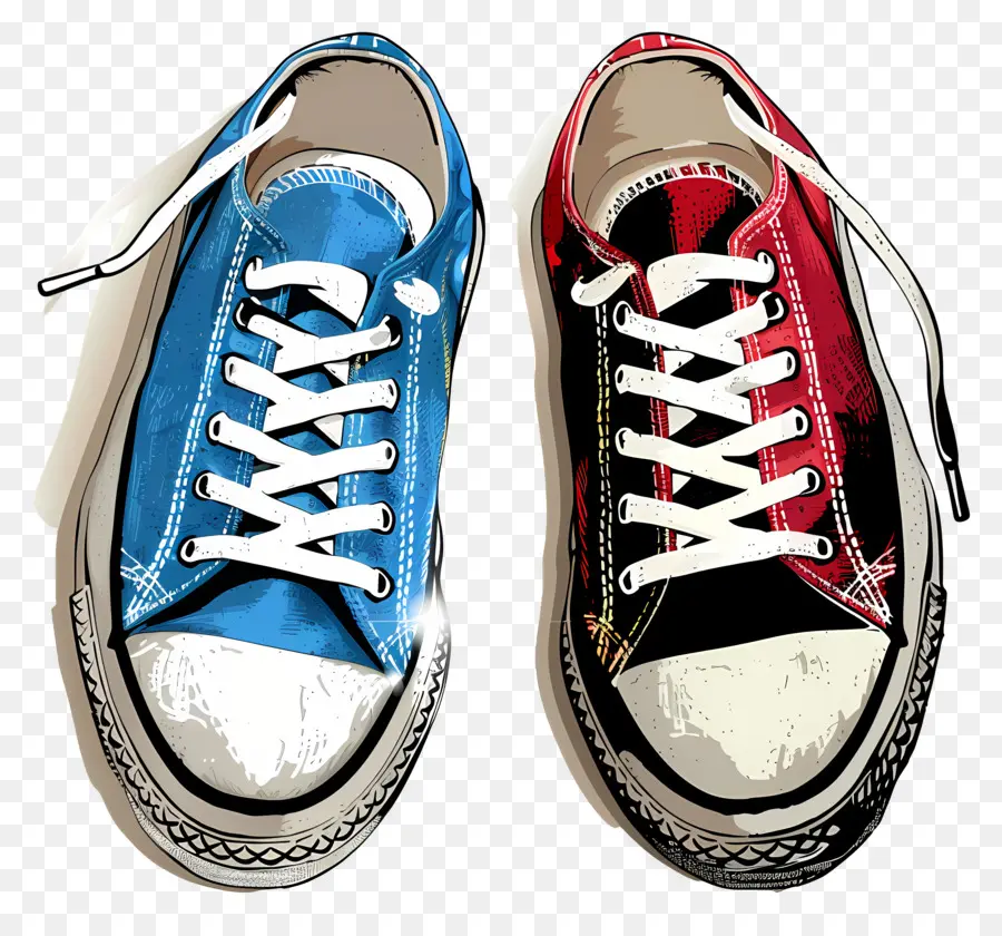 Sepatu，Sepatu Merah Dan Biru PNG