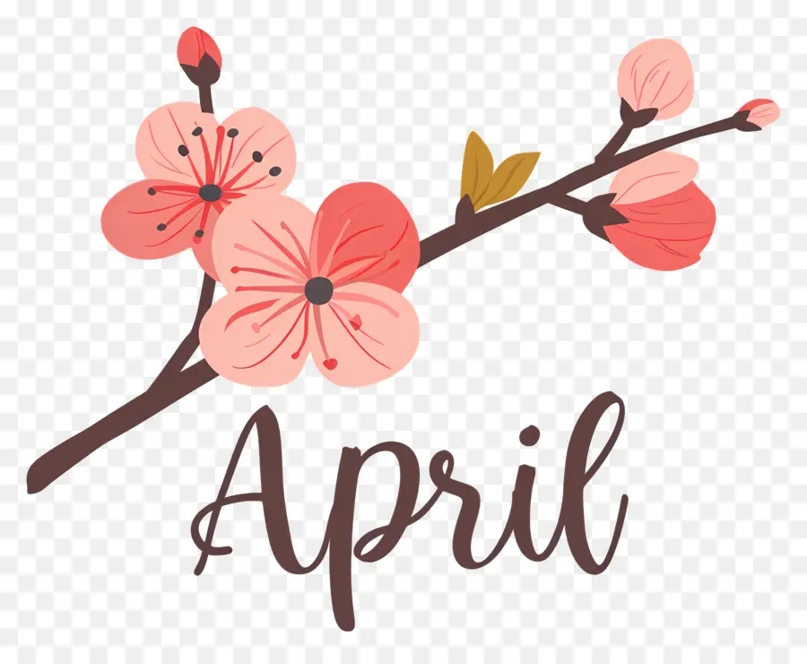 April，Desain Bunga PNG