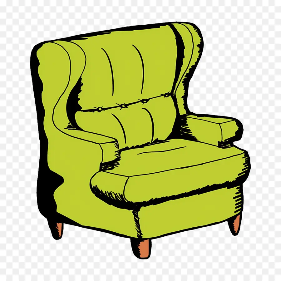 Sofa，Kursi Berlengan Hijau PNG