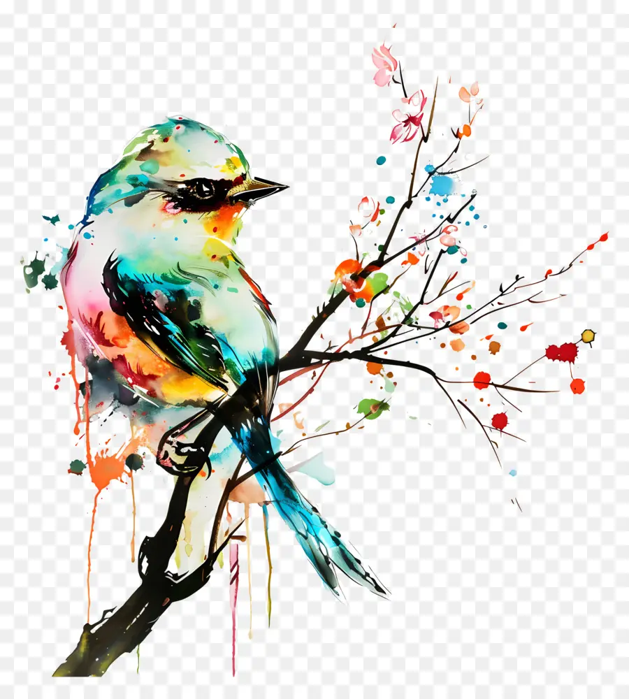Burung Di Malam Hari，Lukisan Burung PNG