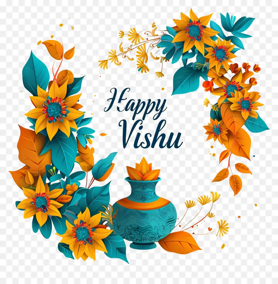 Bahagia Vishu，Karangan Bunga PNG