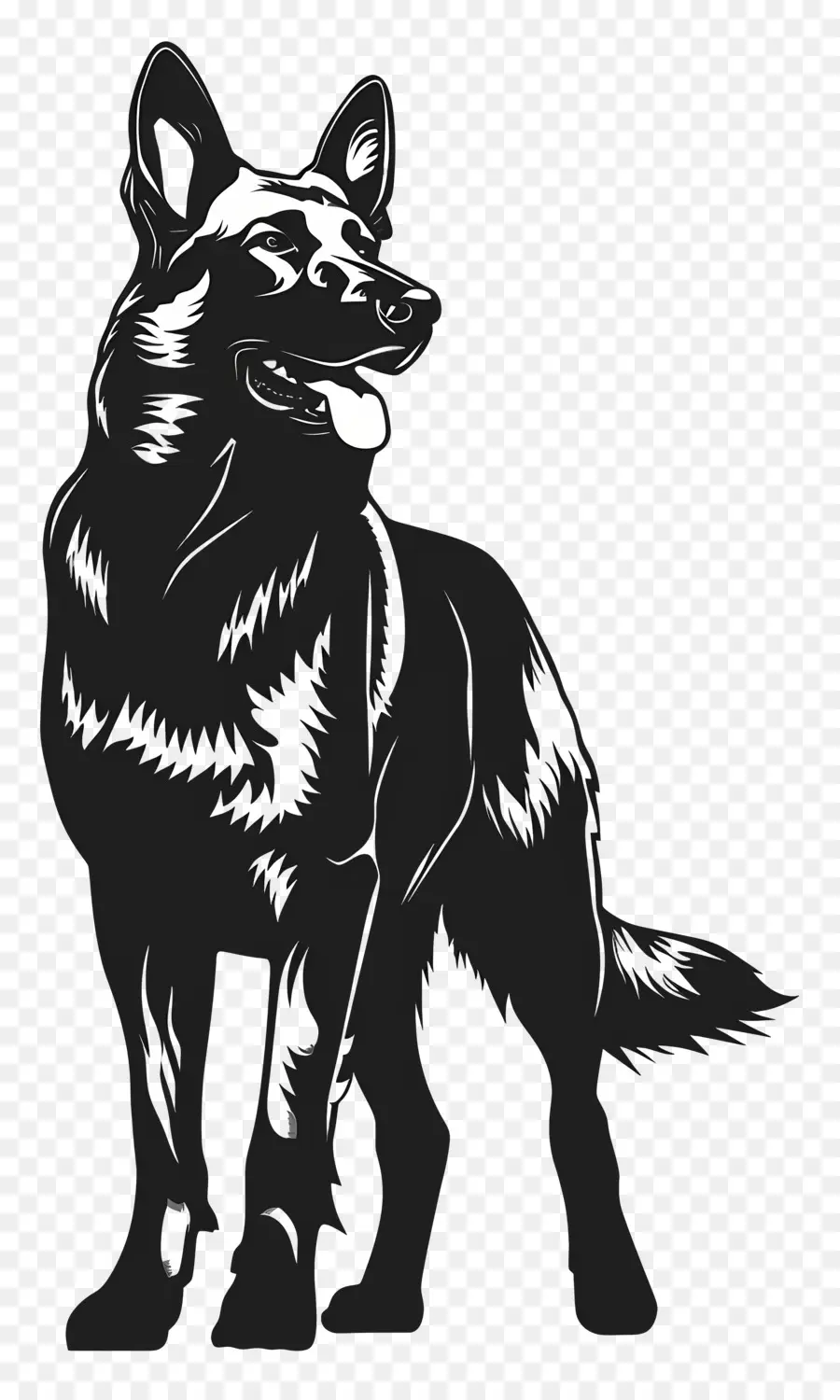 Anjing Siluet，Gembala Jerman PNG