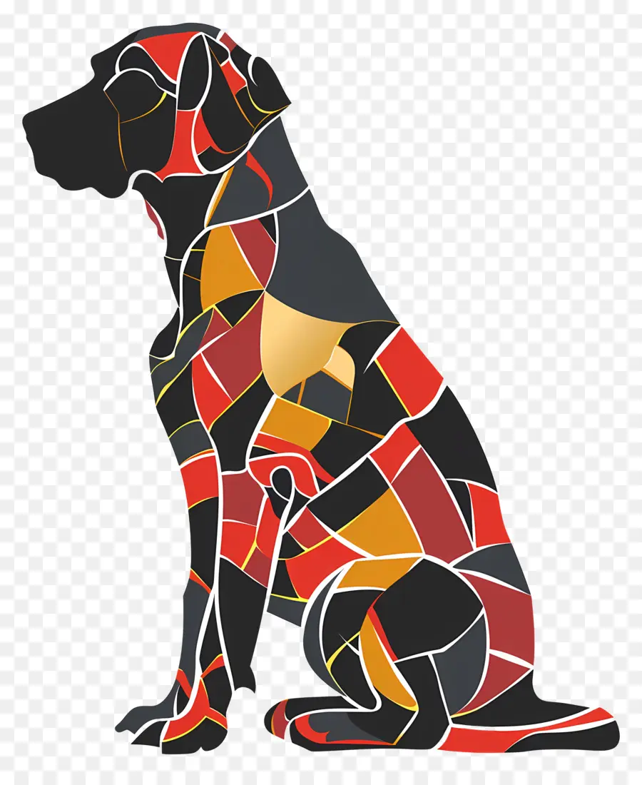 Anjing Siluet，Warna Warni PNG