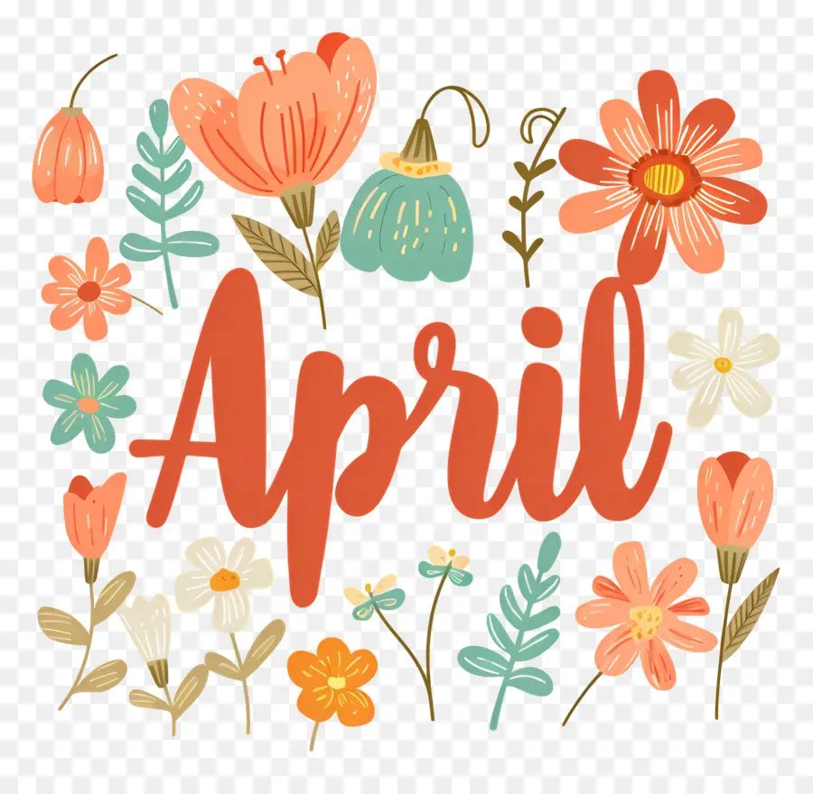 Halo April，Karangan Bunga PNG