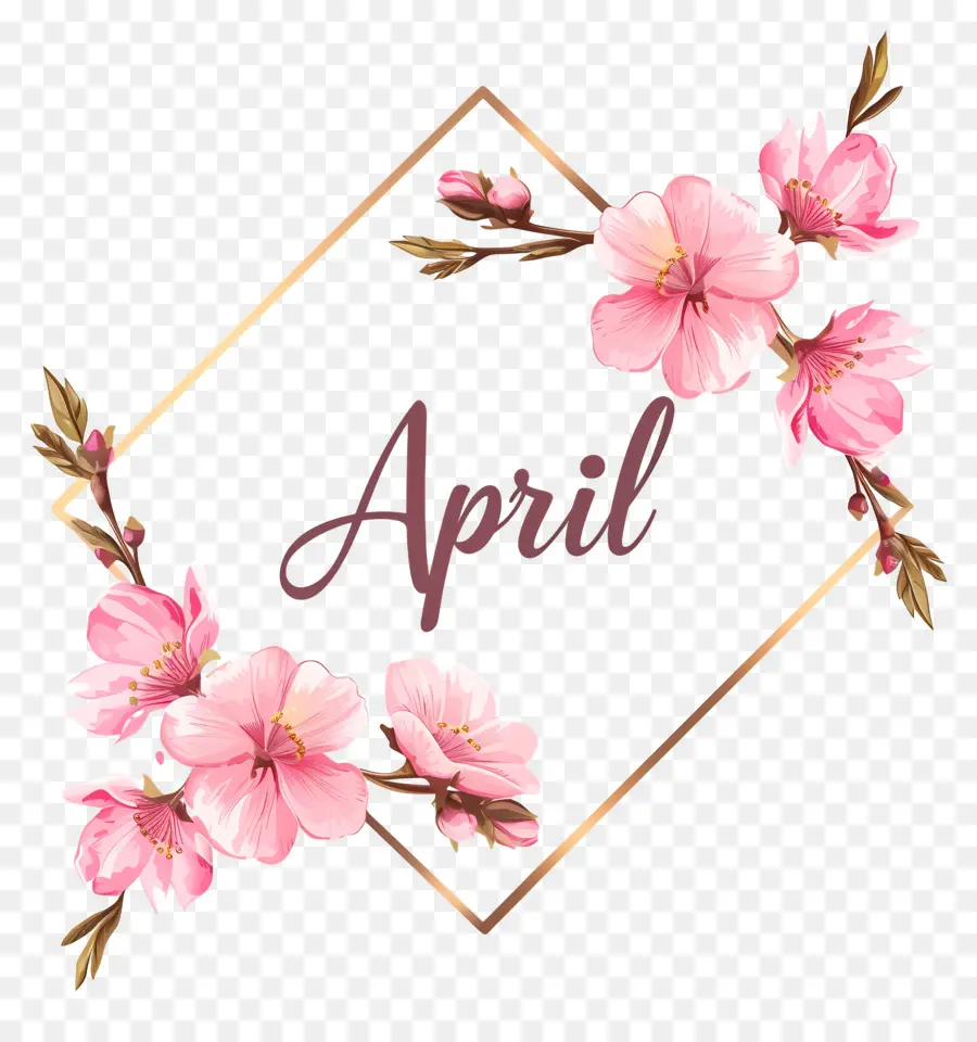 Halo April，Bunga Sakura PNG