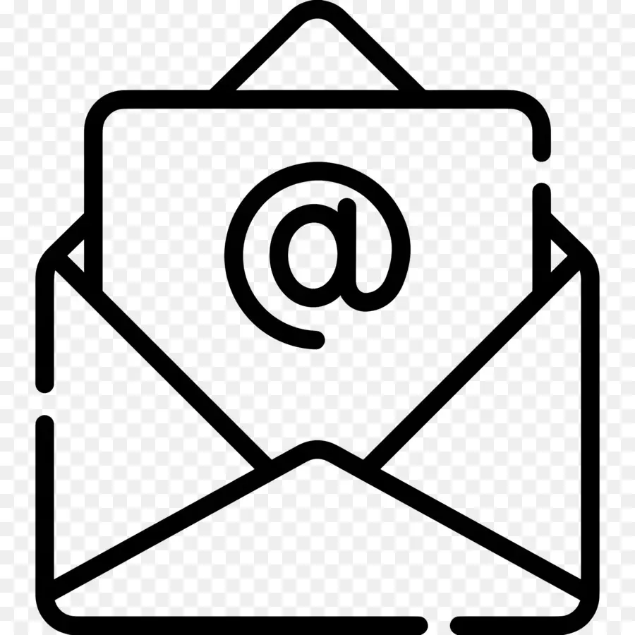 Icon Email，Latar Belakang Hitam PNG