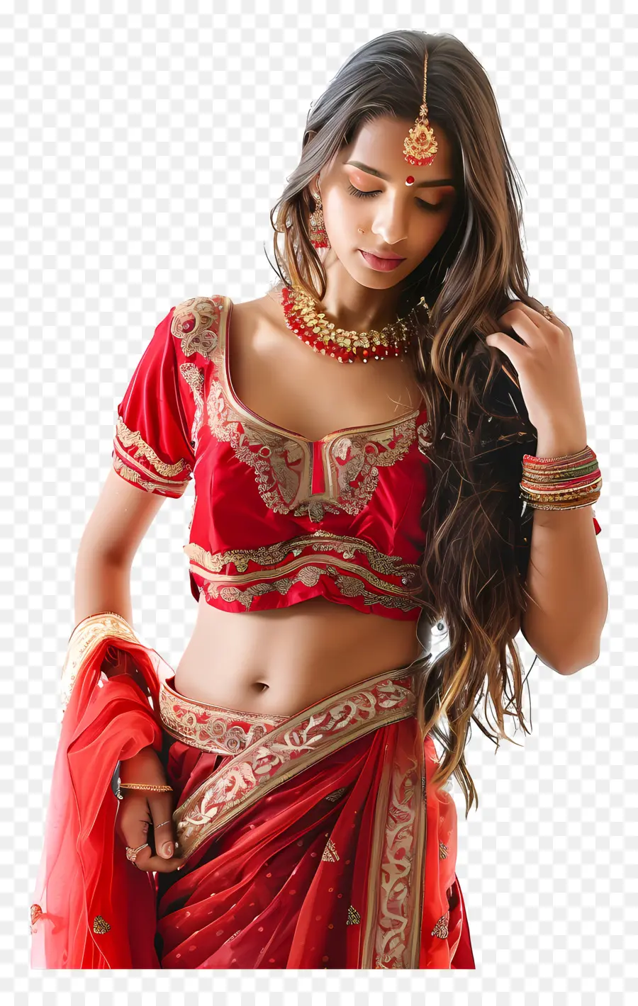 Gadis Berpakaian India，Sari Tradisional PNG