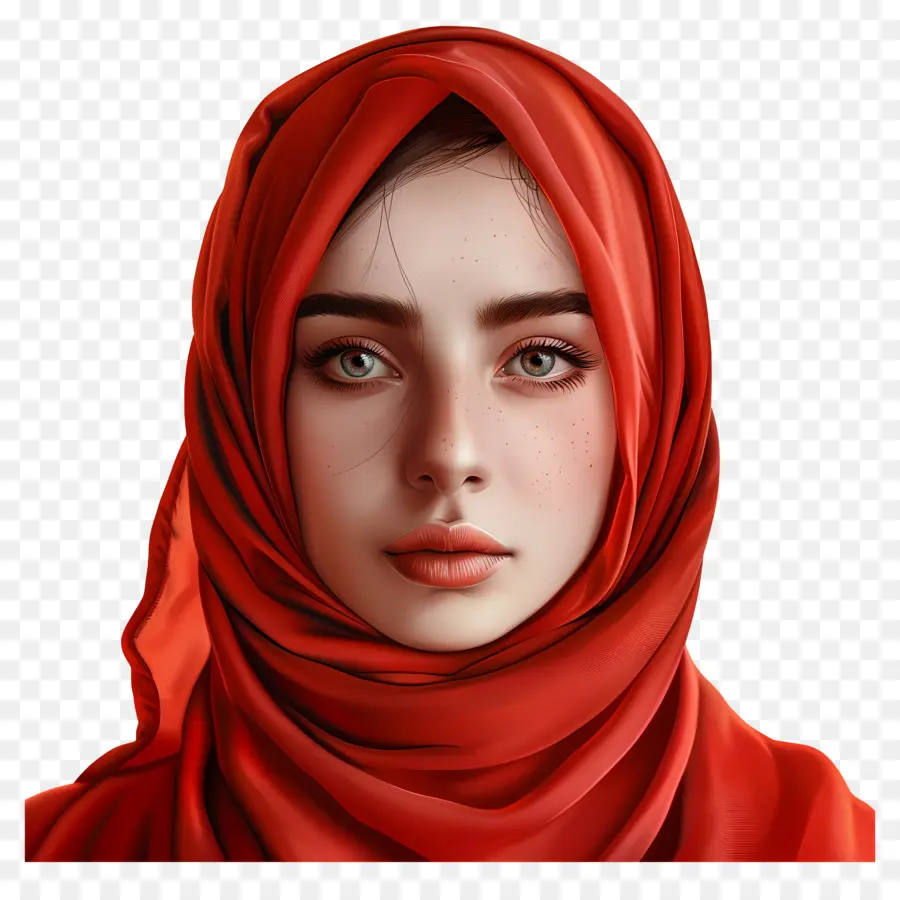 Wanita Jilbab，Jilbab Merah PNG