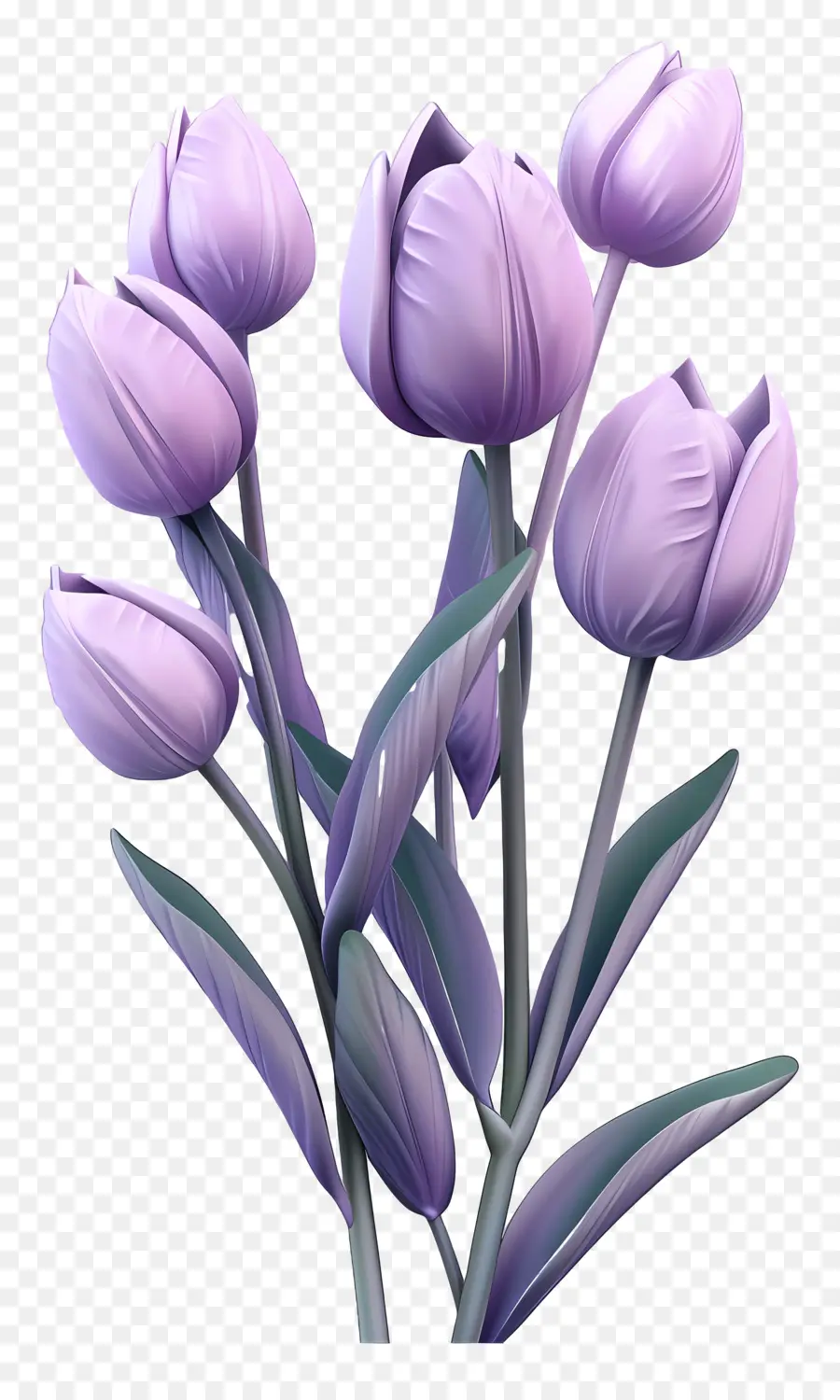 Tulip Ungu，Bunga PNG