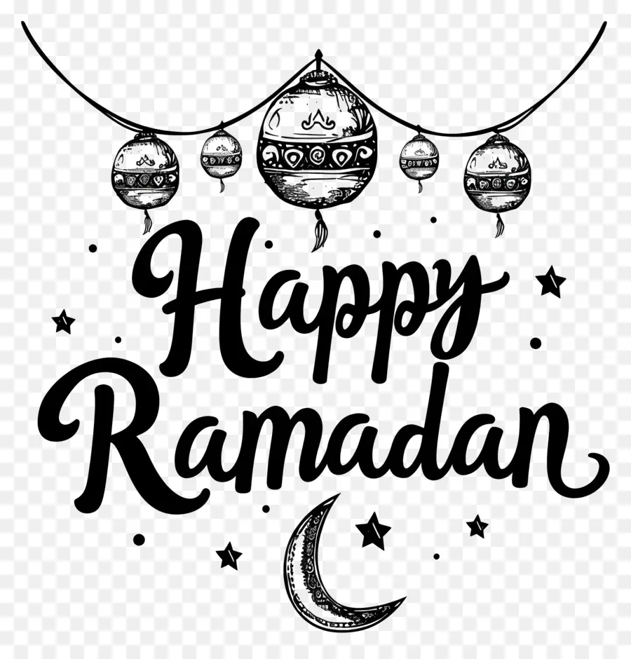 Happy Ramadhan，Lentera PNG