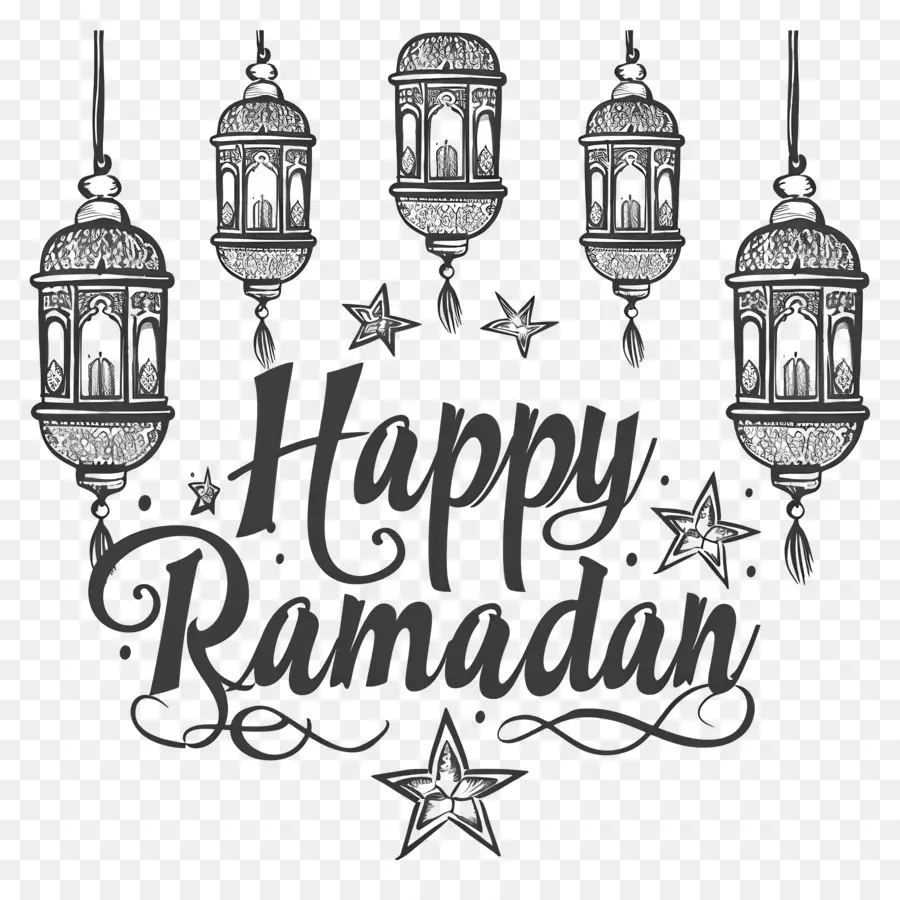 Happy Ramadhan，Lampion Gantung PNG