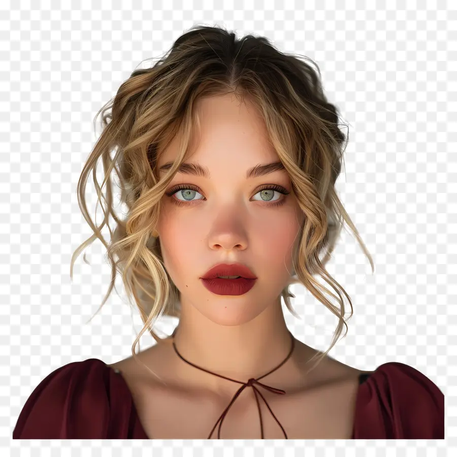 Sydney Sweeney，Wanita Dengan Bibir Merah PNG