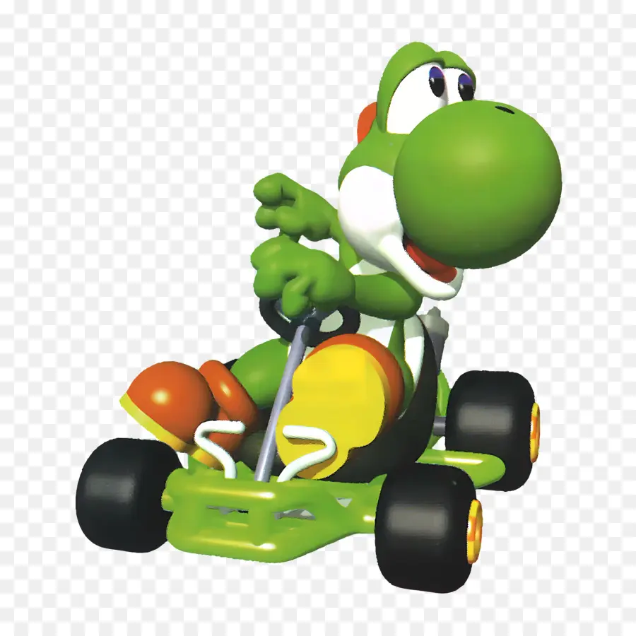 Mario Kart，Dinosaurus Hijau Di Kart PNG