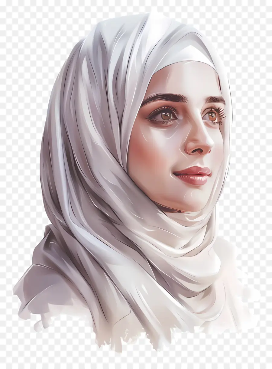 Wanita Muslim，Lukisan Digital PNG