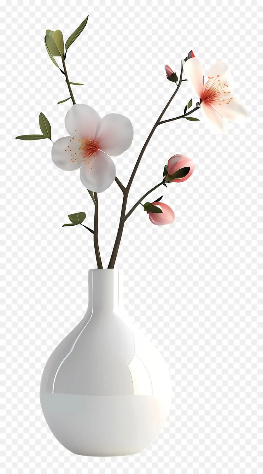 Vas Dengan Bunga，Vas Putih PNG