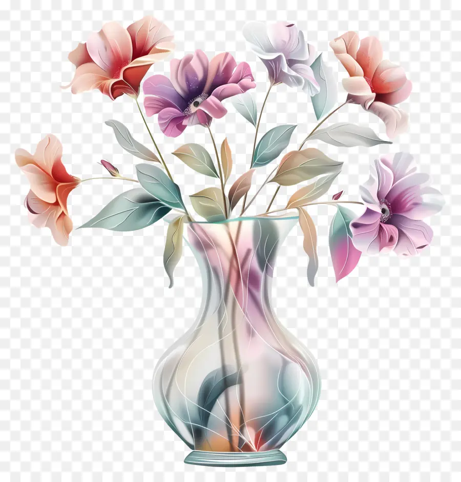 Vas Dengan Bunga，Bunga Merah Muda PNG