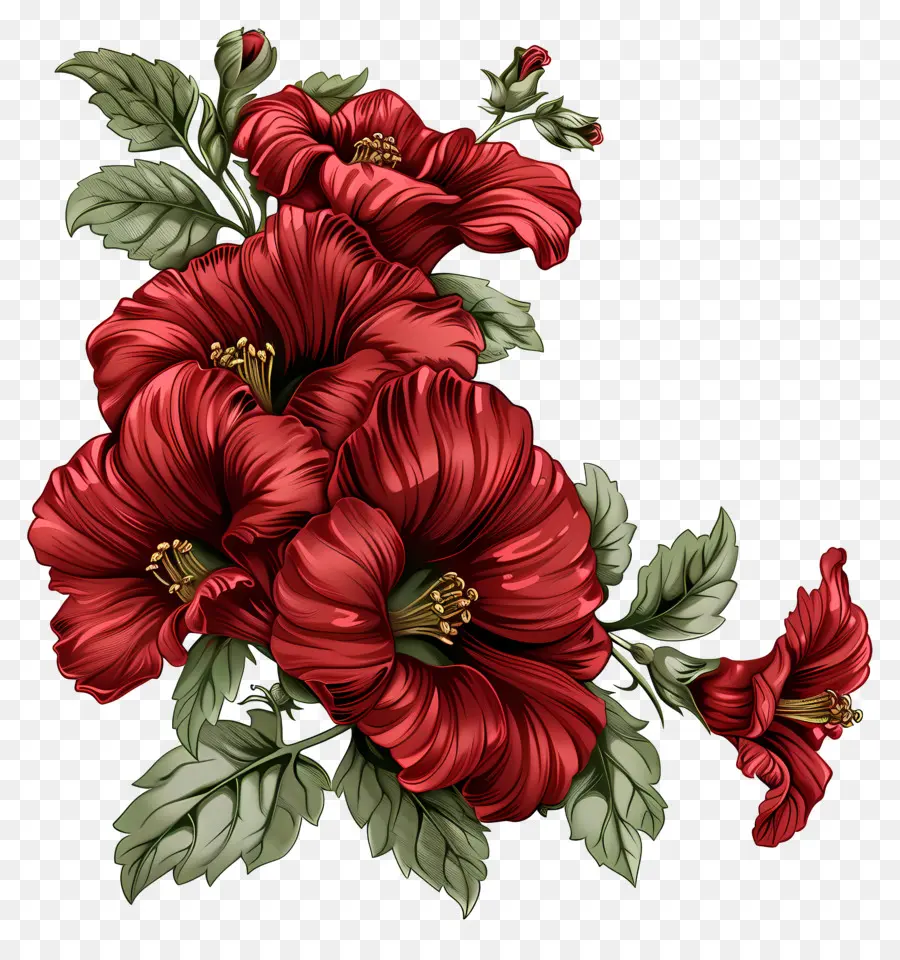 Bunga Bunga Merah，Bunga Kembang Sepatu Merah PNG
