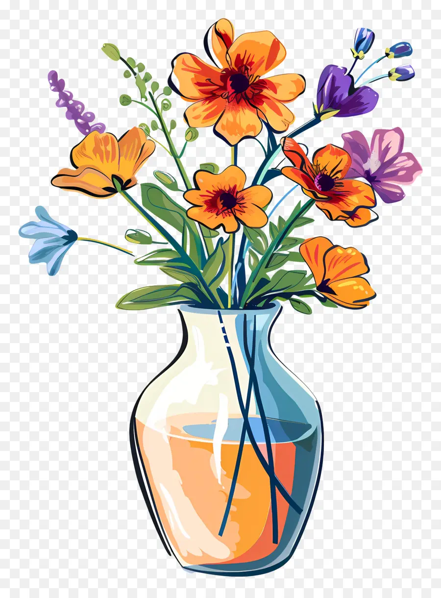 Vas Dengan Bunga，Rangkaian Bunga PNG