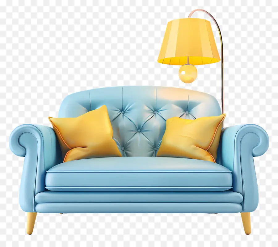 Sofa，Sofa Kulit Biru PNG