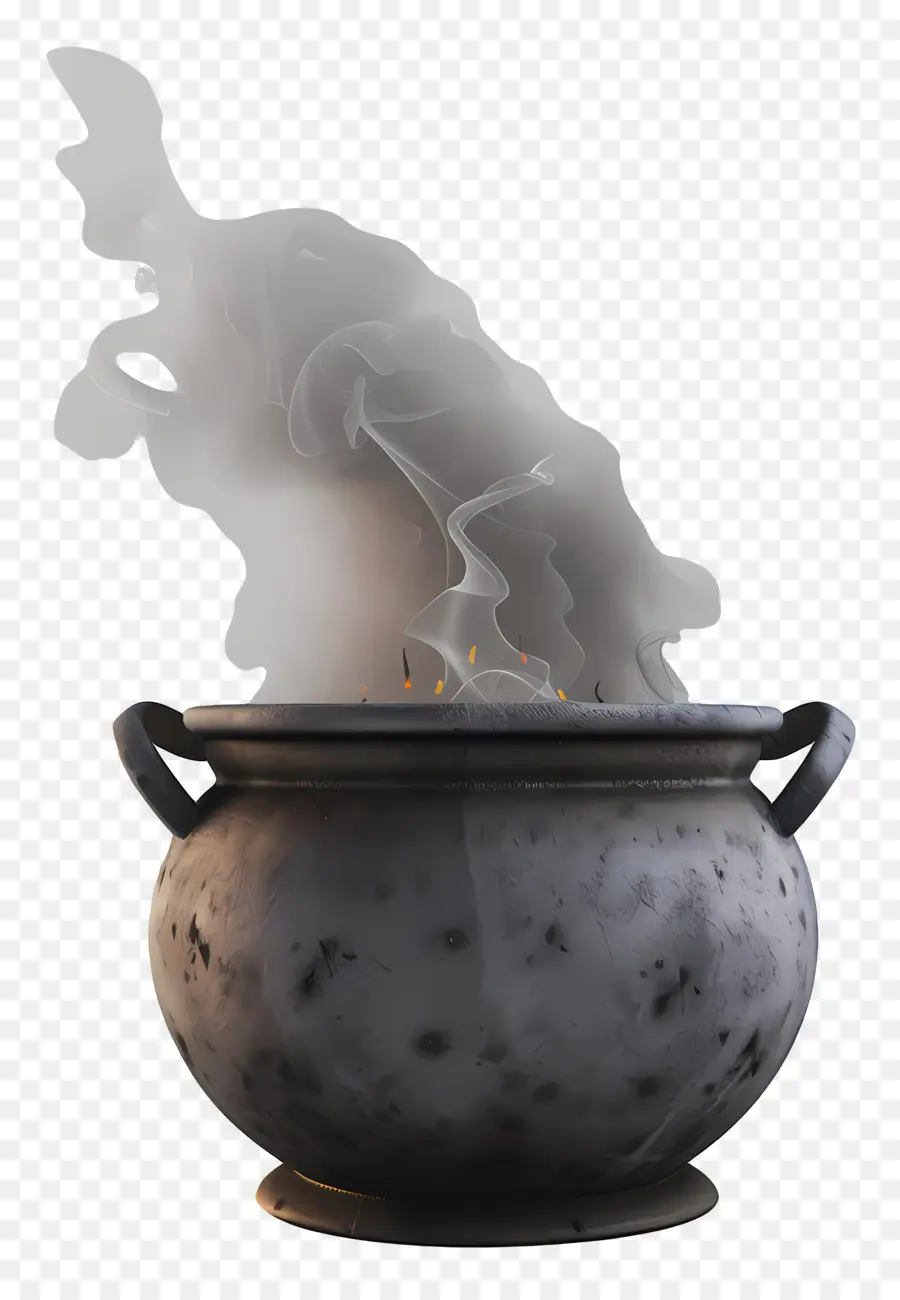 Cauldron Dengan Asap，Hitam Kuali PNG