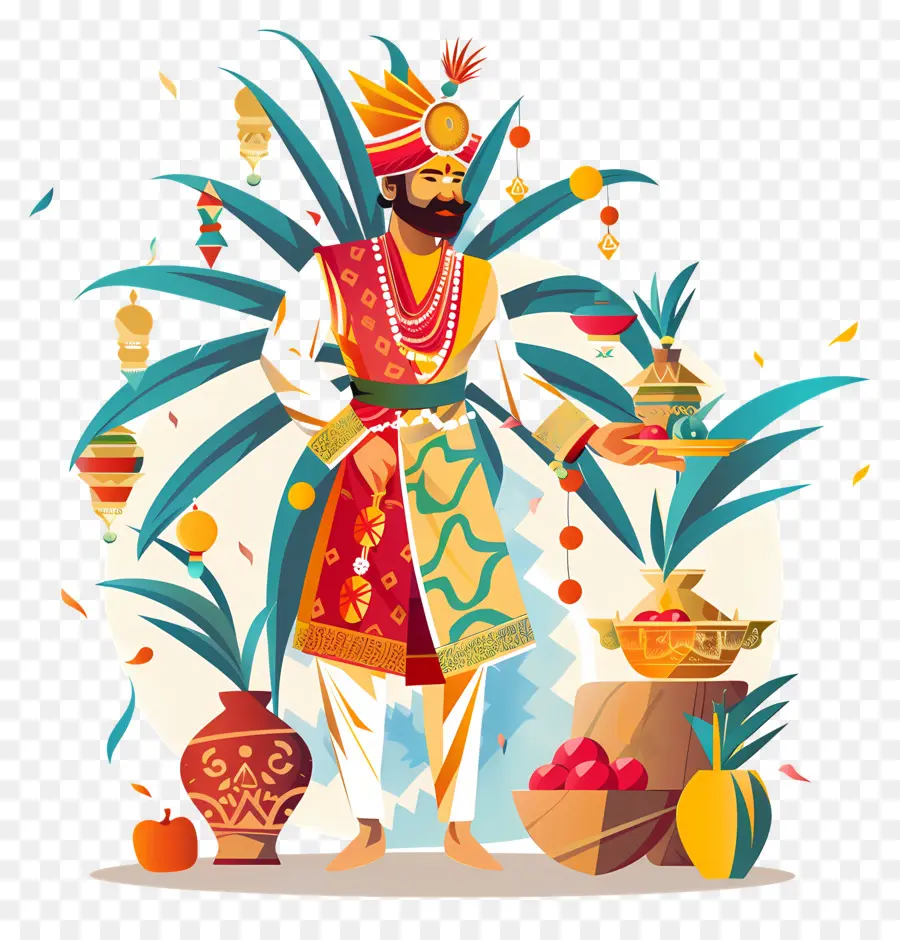 Gudi Padwa，Pria Berpakaian Tradisional PNG