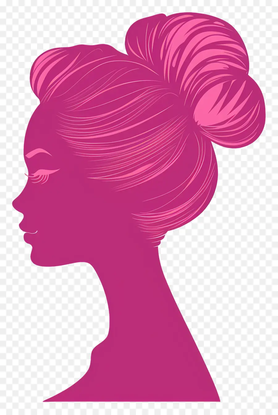 Siluet Kepala Barbie Merah Muda，Wanita PNG