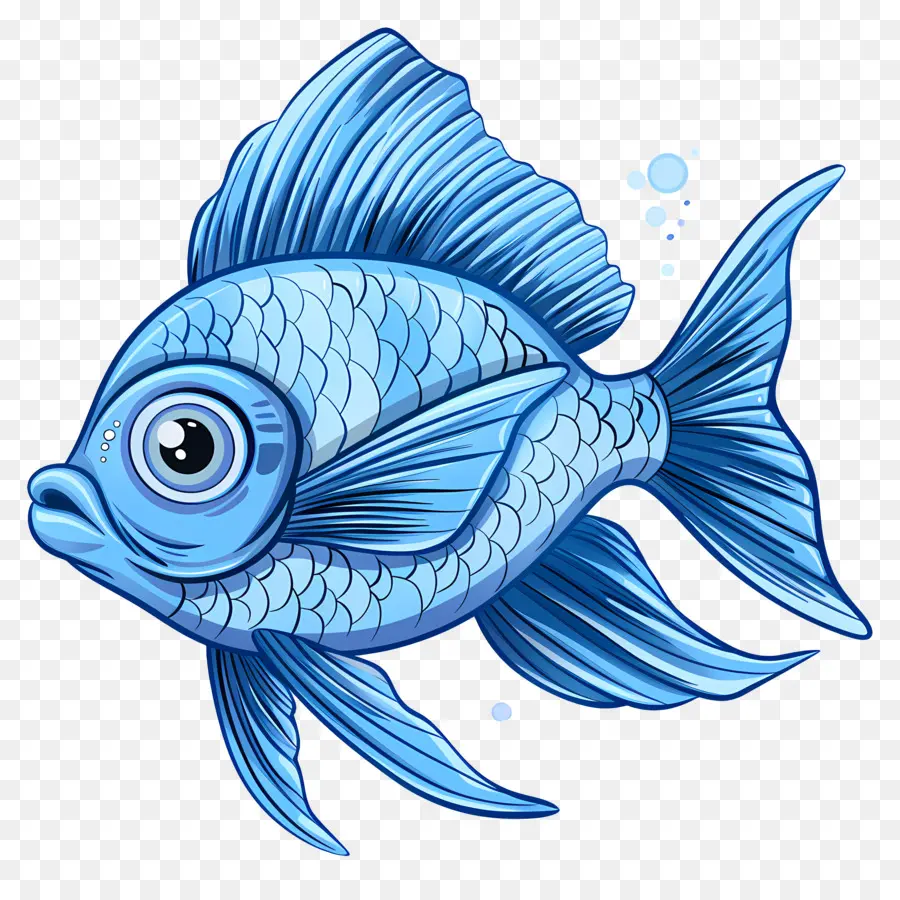Ikan Kartun Biru，Ikan Biru PNG