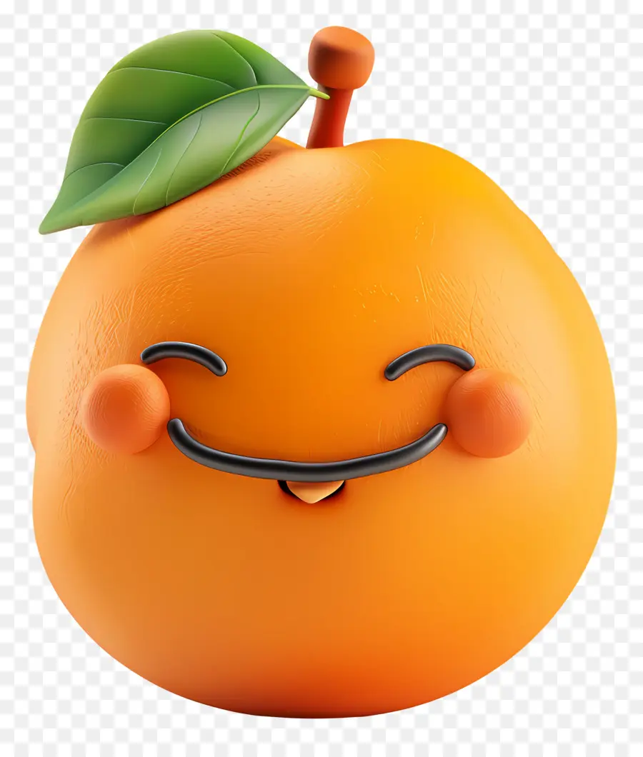 Buah Kartun 3d，Oranye Tersenyum PNG