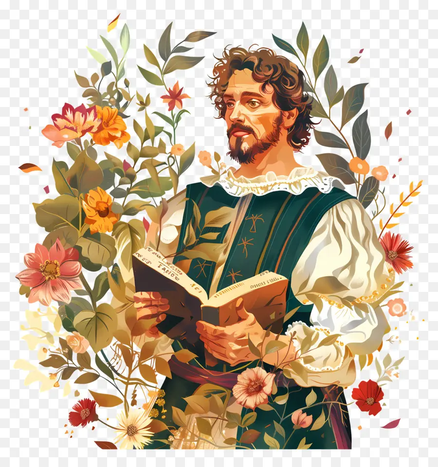 Hari Shakespeare，Pria Dengan Buku PNG