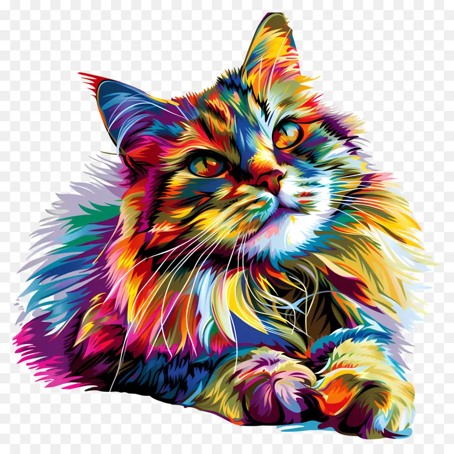 Kucing，Warna Warni Cat PNG
