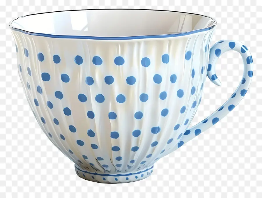 Cangkir Teh，Piala Polkadot Biru PNG