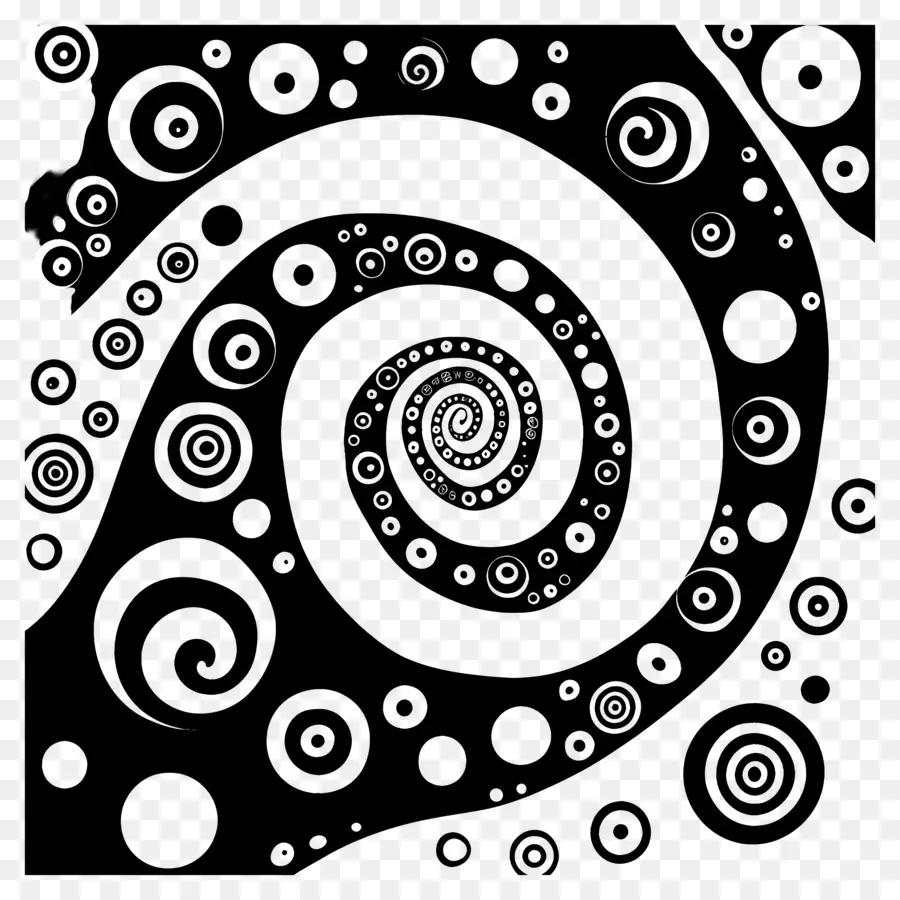 Spiral Hitam，Pola Spiral PNG