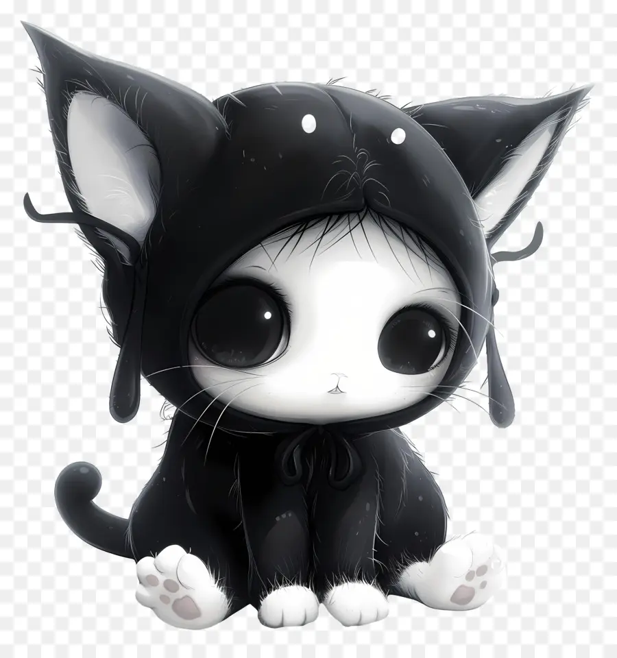 Kuromi，Kucing Hitam Berkerudung PNG