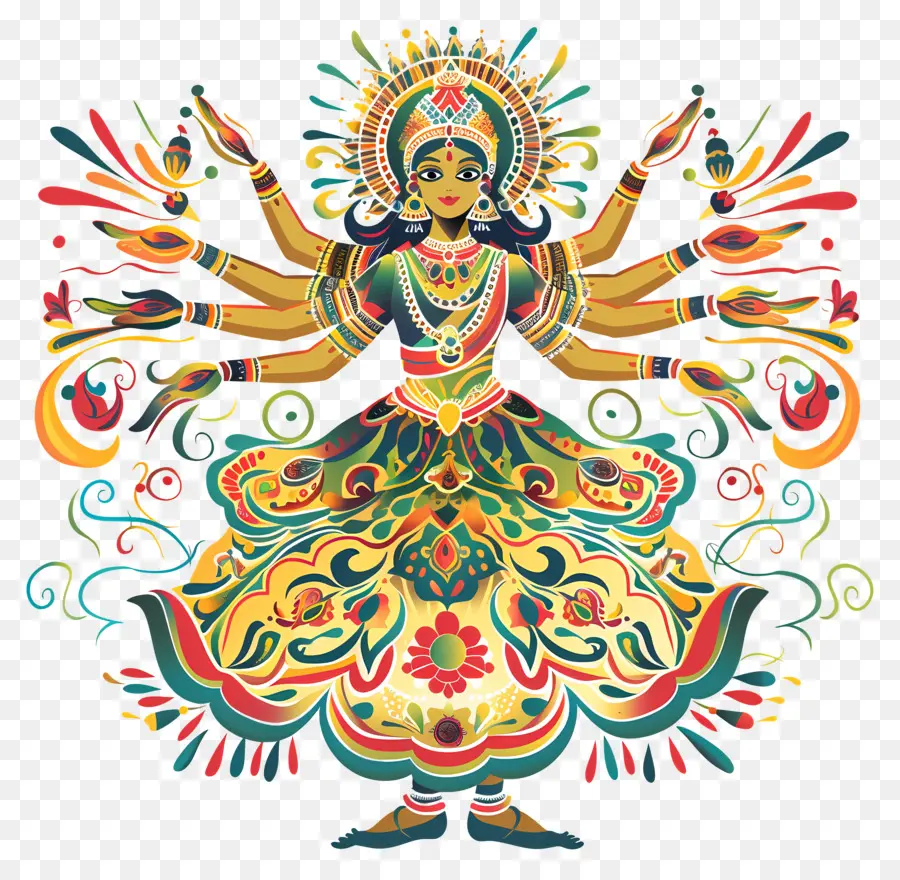 Bahagia Navratri，India Dewi PNG